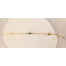 Βραχιόλι Σε Κίτρινο Χρυσό 9Κ Με Μάτι & Σταυρό (BR112)